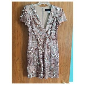 Gold Sequin Akira Black Label Party Dress